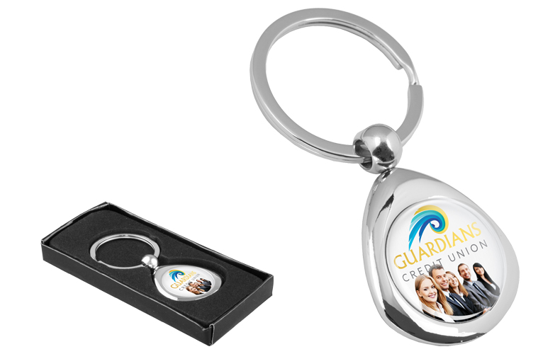 Metal Keyholder with w/ Full Color Domed Imprint*